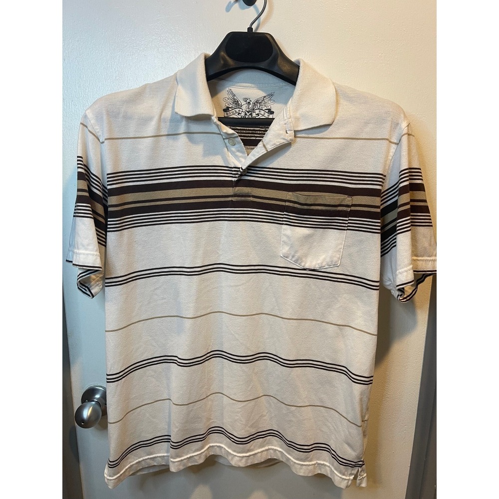Hawks Bay Mens Polo (Brown & Cream) Size XL